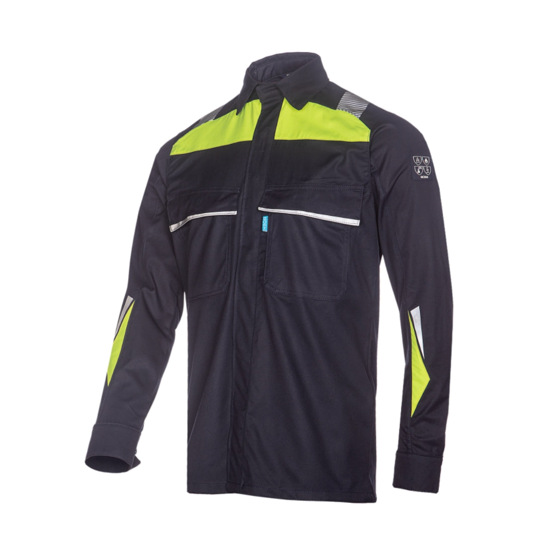 Rufford Navy/Yellow Shirt with ARC protection Navy/Yellow Shirt Elim 6,4 cal/cm²
