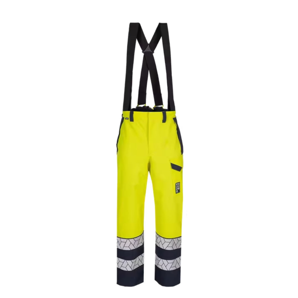 Sioen Amstor ECO rain trousers, ARC protection (APC2), high-vis Yellow/Navy class 2 122MA2LKM