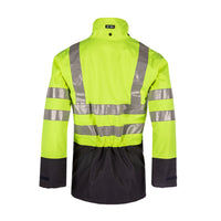 Nash Yellow/Navy Hi-vis rain jacket with ARC protection APTV 40.5 cal/cm²