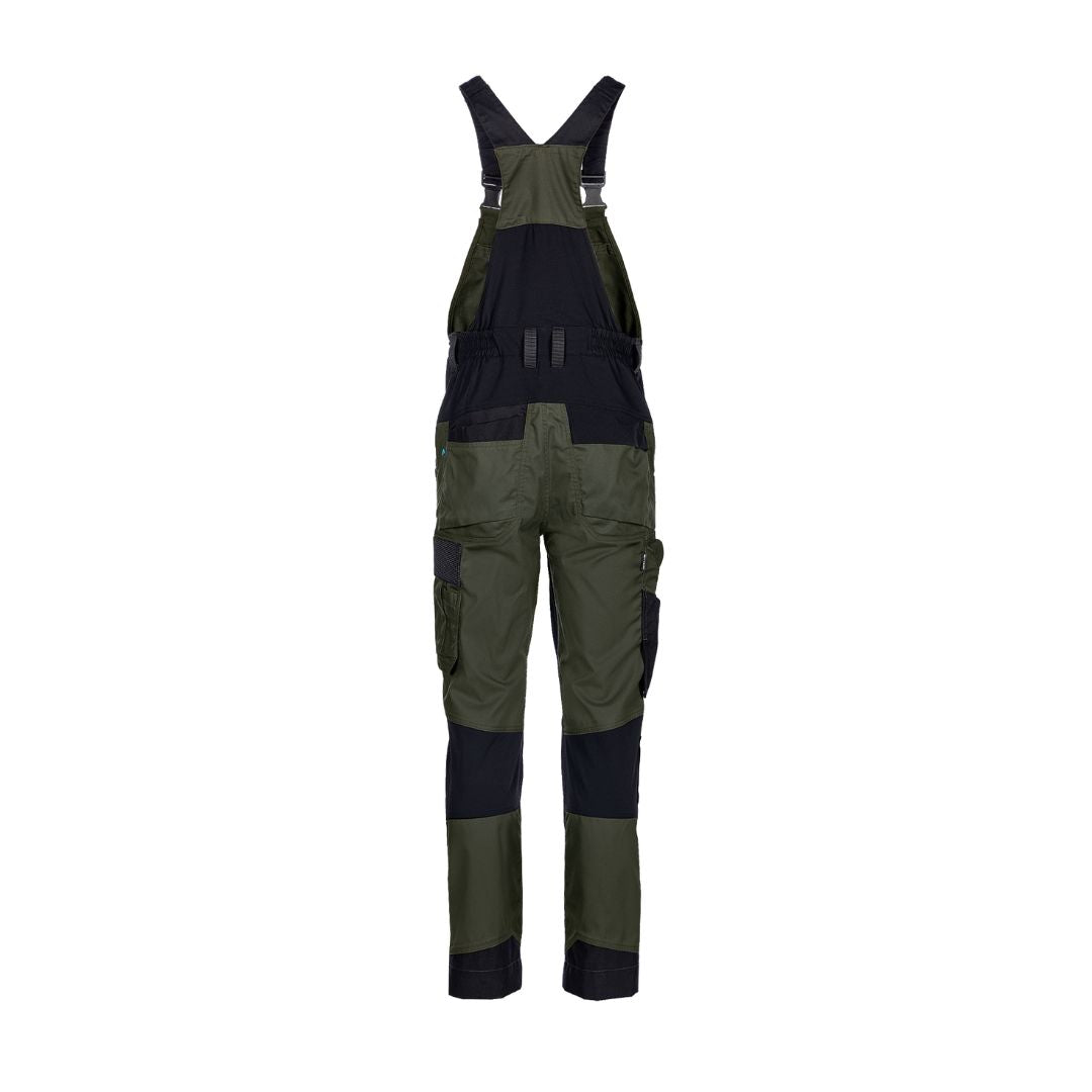 SYNQ® Qombi Bib & brace, stretch zones - Colours Khaki green/Black & Red/Black