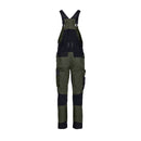 SYNQ® Qombi Bib & brace, stretch zones - Colours Khaki green/Black & Red/Black
