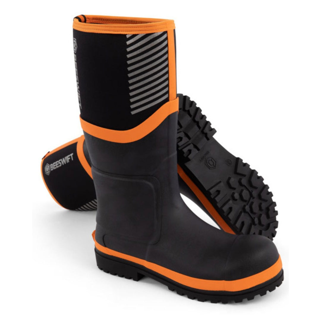 NEO FORCE NEOPRENE FULL SAFETY WELLINGTON BLACK CF501BL