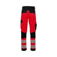 SYNQ® Nopaque - Knee pocket trousers, stretch zones, high-vis class 2, Red or Orange option