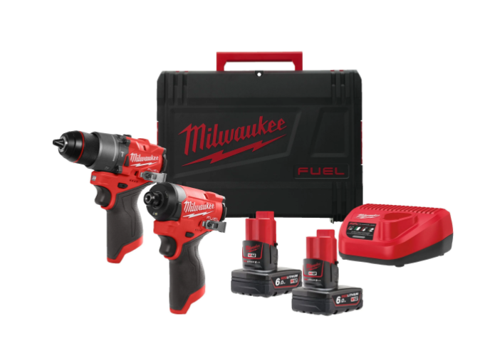 M12™ 2 piece POWERPACK includes M12 FPD2 - M12 FUEL™ sub compact percussion drill & M12 FID2 - M12 FUEL™ sub compact ¼″ impact driver - M12 FPP2A2-602X