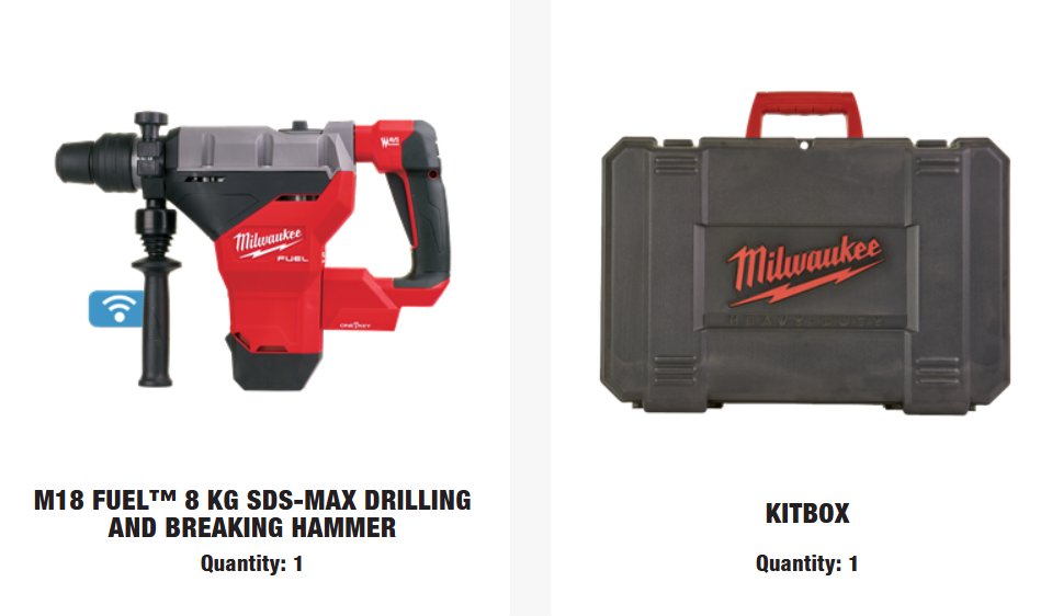 M18 FUEL™ ONE-KEY™ 8 kg SDS-Max drilling and breaking hammer - BARE UNIT M18 FHM-0C