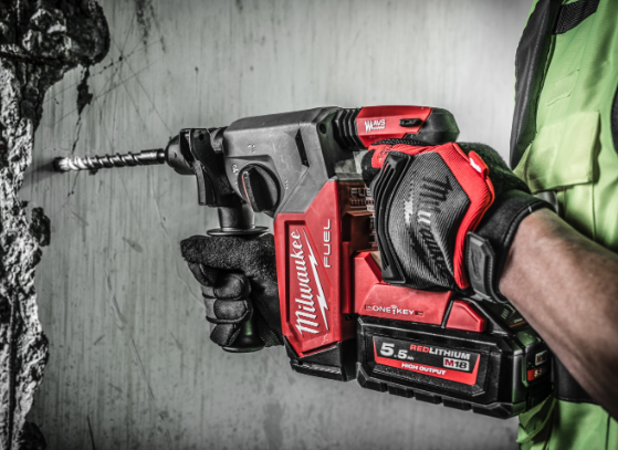 M18 FUEL™ ONE-KEY™ 4 piece POWERPACK inc Drill and Impact Driver, SDS-Plus Hammer with FIXTEC™ chuck and ONE-KEY™ and  Angle Grinder - M18 ONEPP4A3-503B
