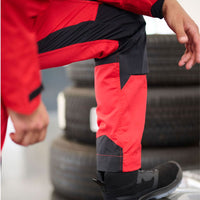 SYNQ® Sqoot Knee pocket trousers, stretch zones - Colours Red /Black or Khaki green/Black