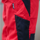 SYNQ® Sqoot Knee pocket trousers, stretch zones - Colours Red /Black or Khaki green/Black