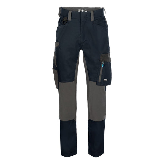SYNQ® Sqoot Knee pocket trousers, stretch zones- Colours Petrol blue/Black or Navy /Anthracite grey