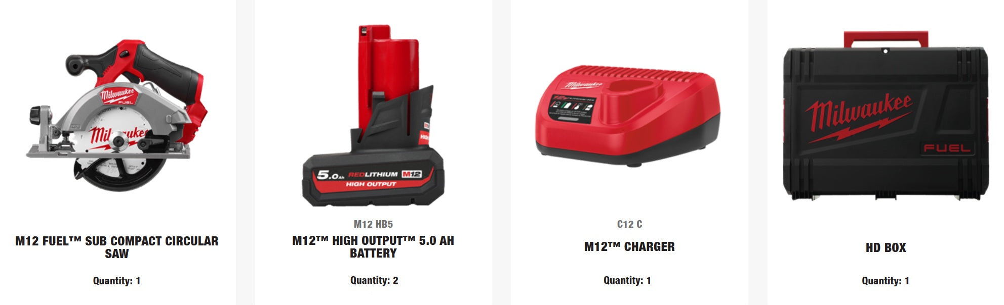 Milwaukee M12 FUEL™ sub compact circular saw COMPLETE SET -M12 FCS442-502X